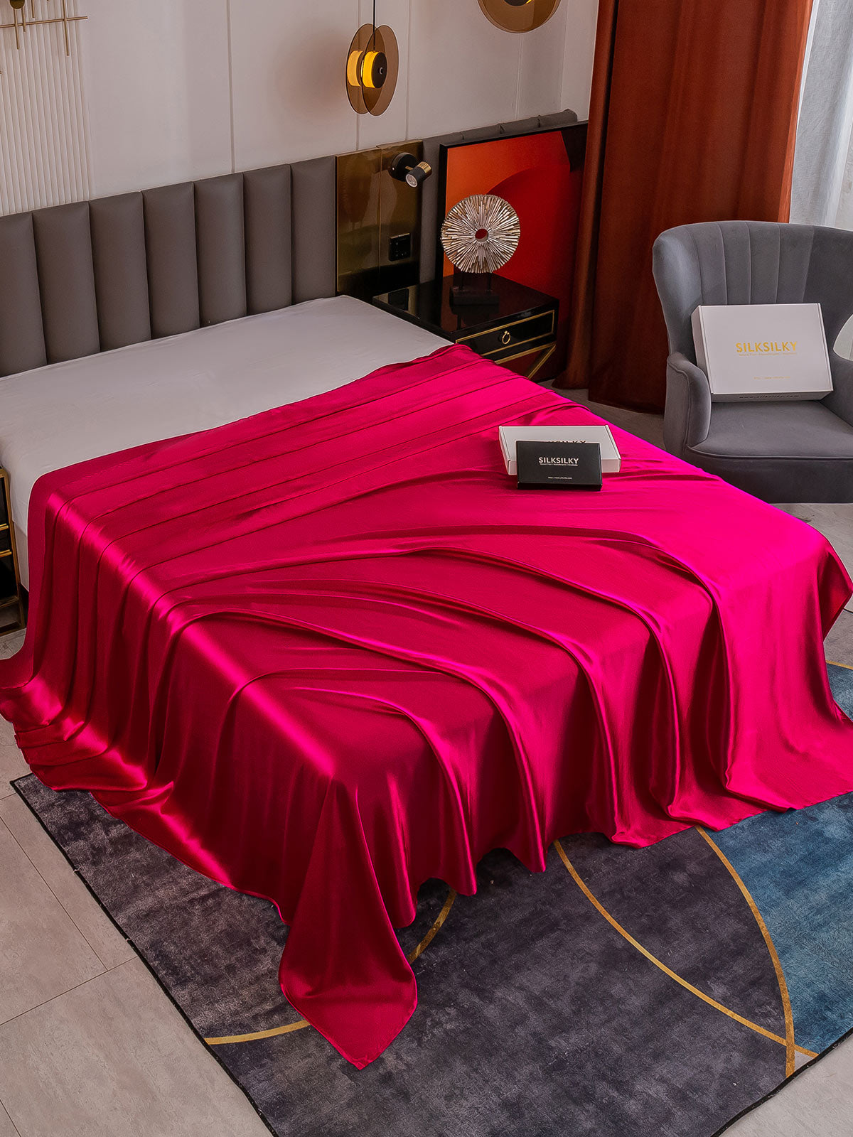 Lenzuolo sopra senza cuciture in seta 19Momme