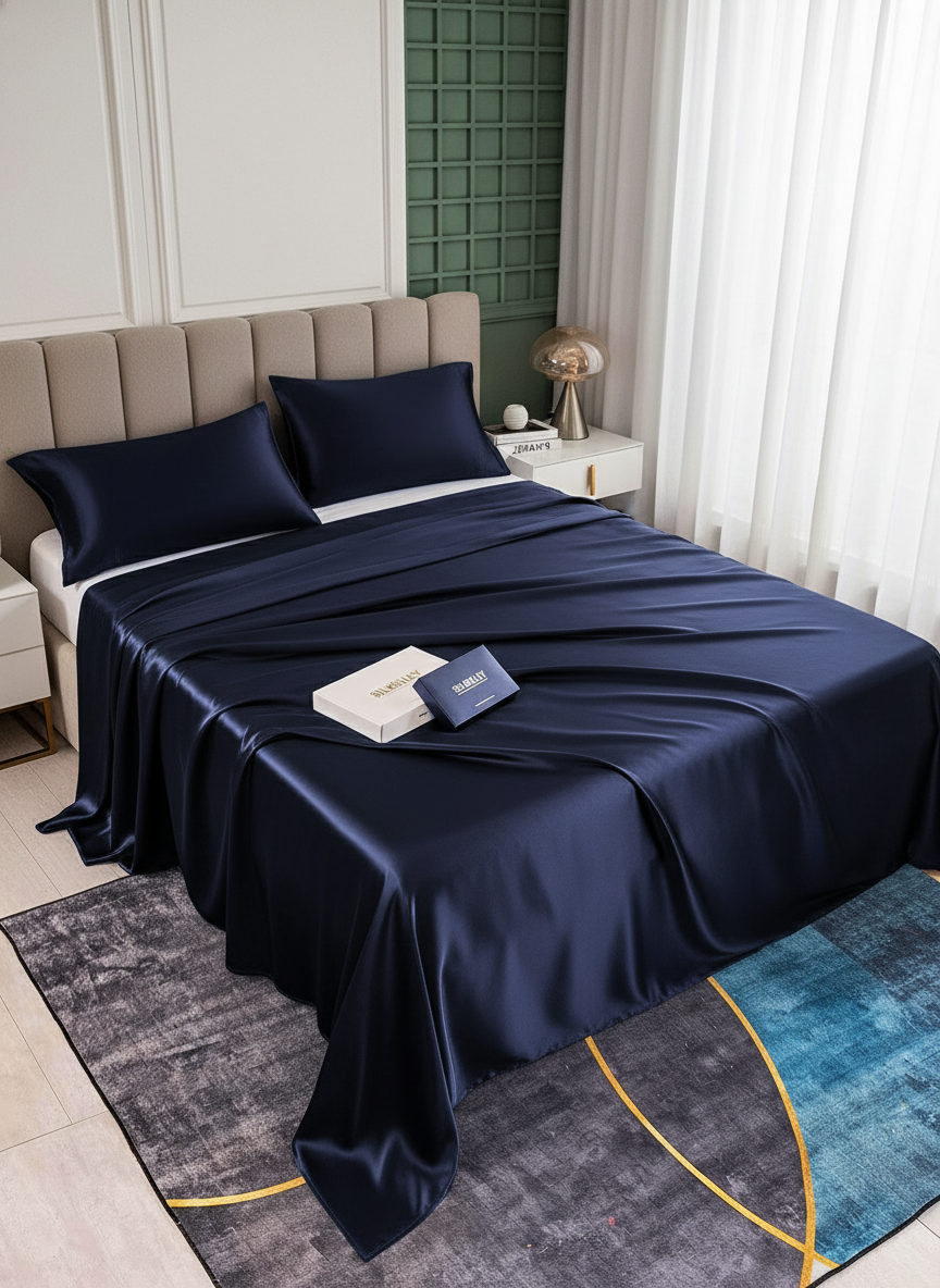 Camera da letto lussuosa con set di seta