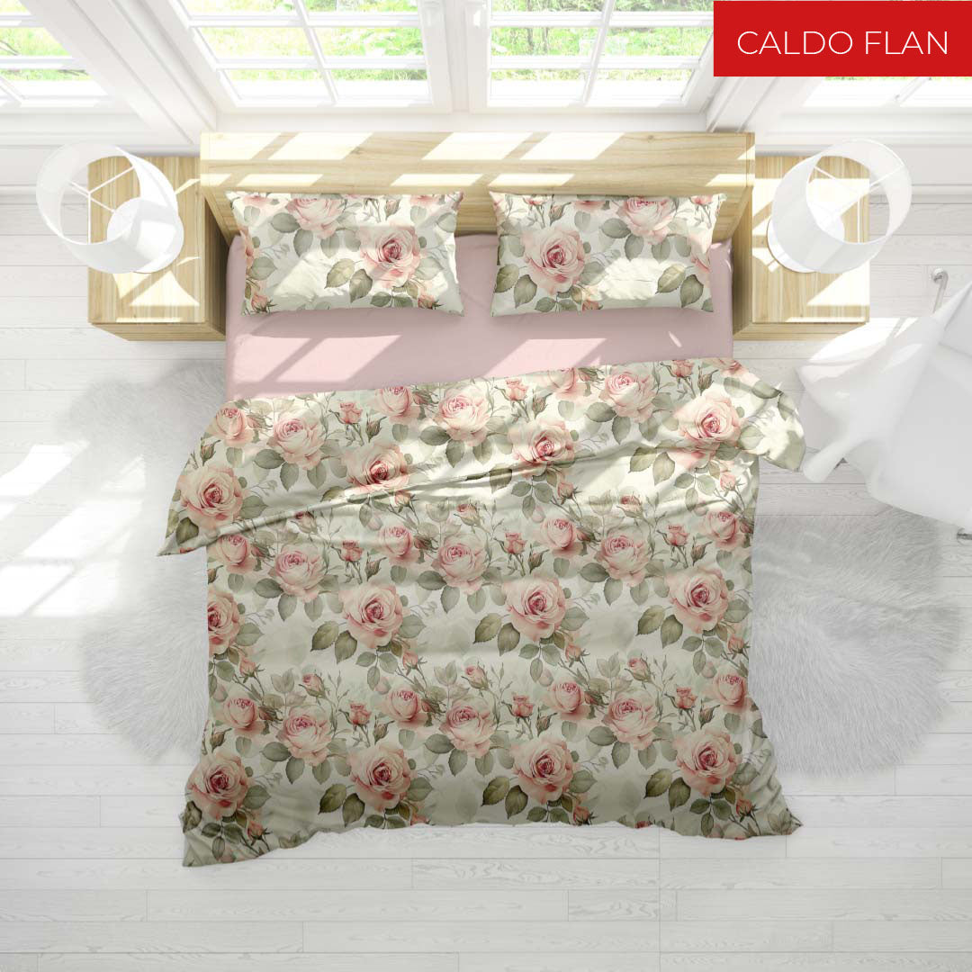 Completo letto matrimoniale in flanella matrimoniale Bloom