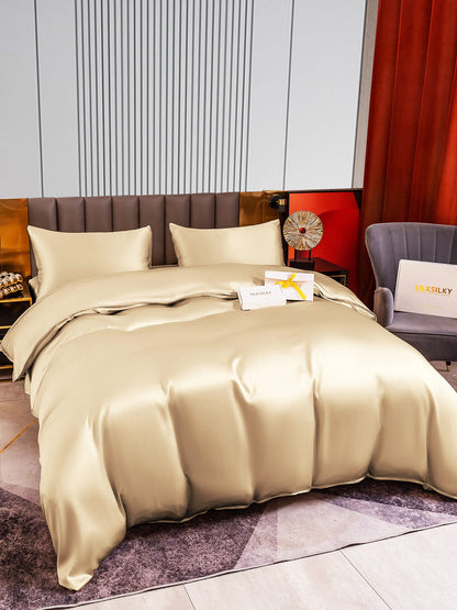 Set di seta 22Momme da 4 pezzi: copripiumino + lenzuolo con angoli + 2 federe