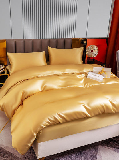 Set di seta 22Momme da 4 pezzi: copripiumino + lenzuolo con angoli + 2 federe