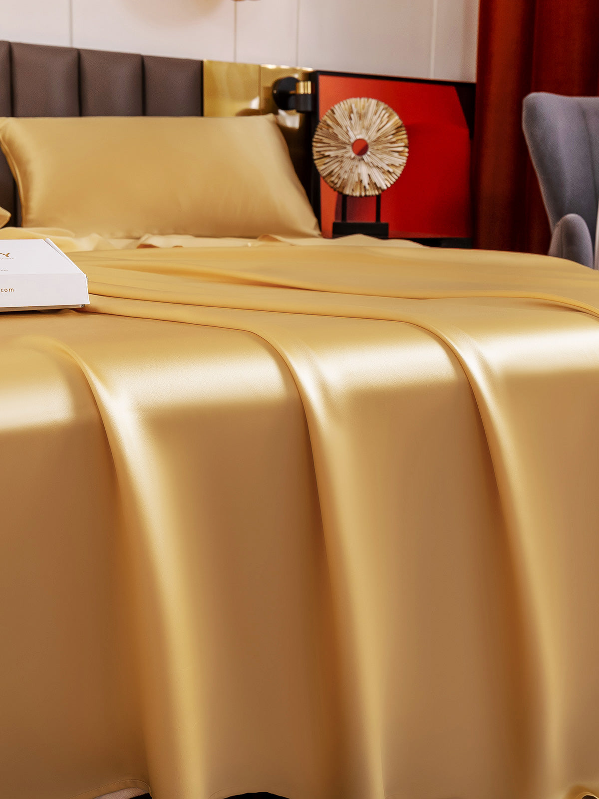 Set in seta da 3 pezzi 19Momme: lenzuolo sopra + 2 federe