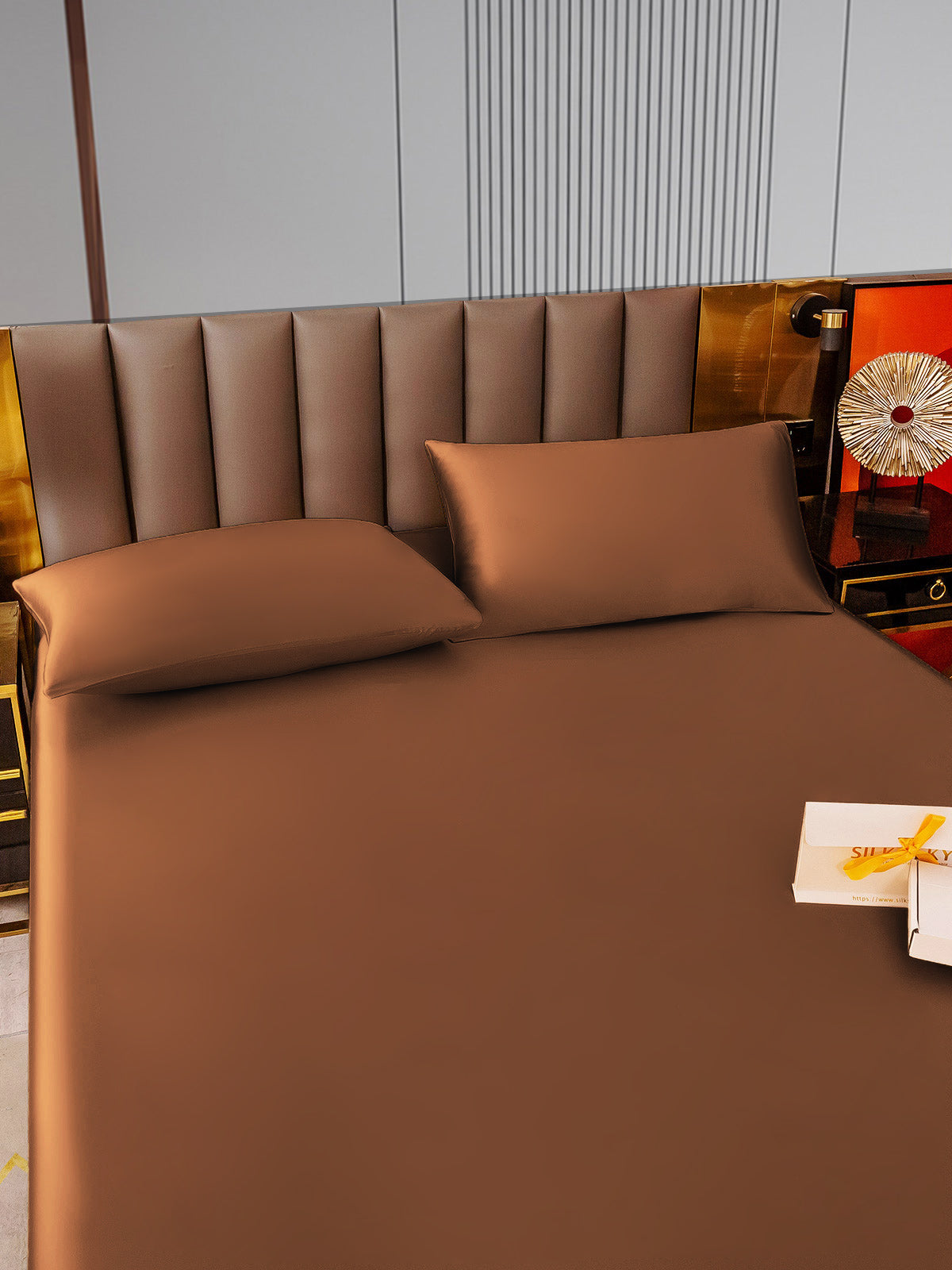 Set in seta da 3 pezzi 22Momme: lenzuolo con angoli + 2 federe