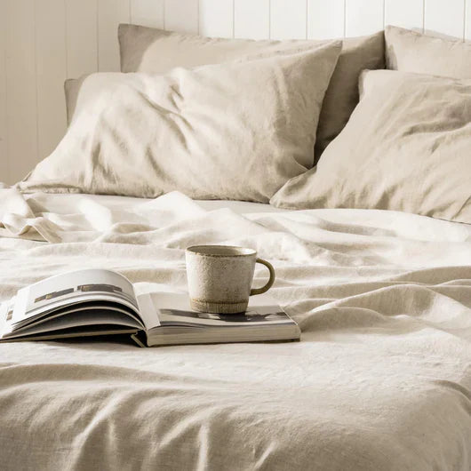 Completo letto in lino naturale al 100% Oeko-Tex®