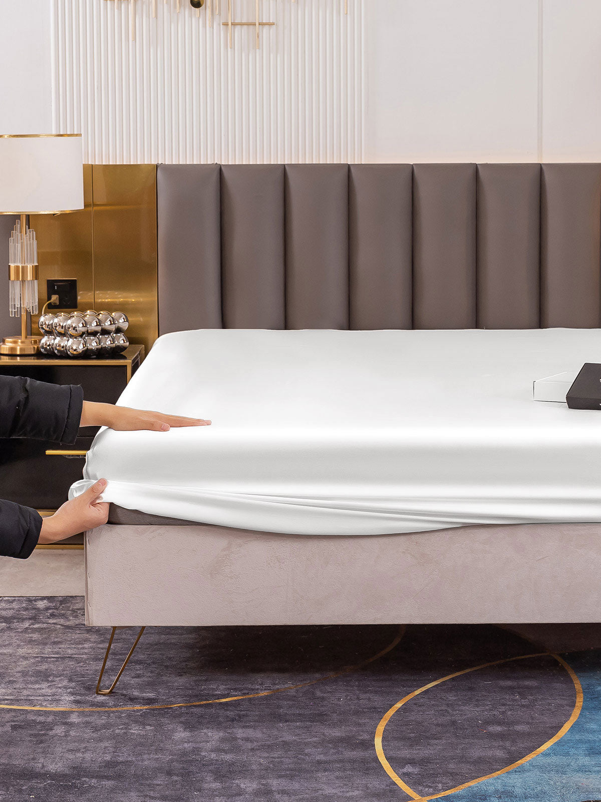 19 Momme lenzuolo con angoli di seta senza cucitura(Federa non inclusa)