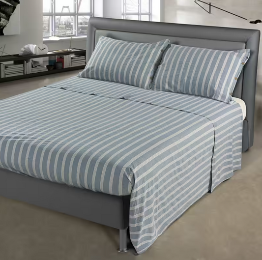 Completo Letto Matrimoniale Matilde Righe Piccole No stiro