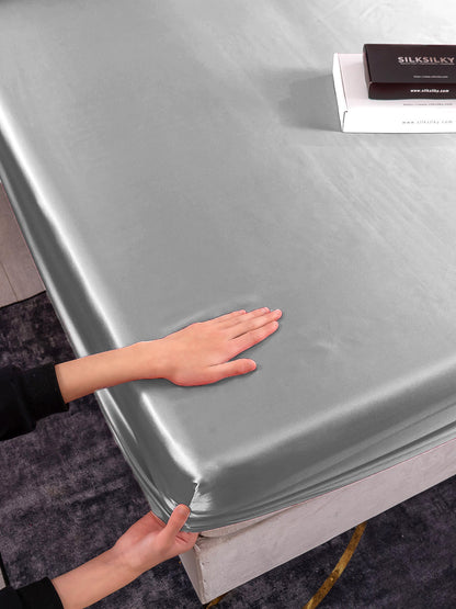 Set da 3 pezzi in seta 19Momme: lenzuolo con angoli + 2 federe