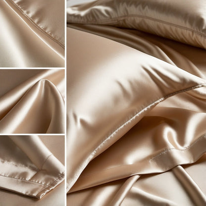 SET DI 10 PEZZI PER LETTO DI LUSSO IN SETA EGIZIANA