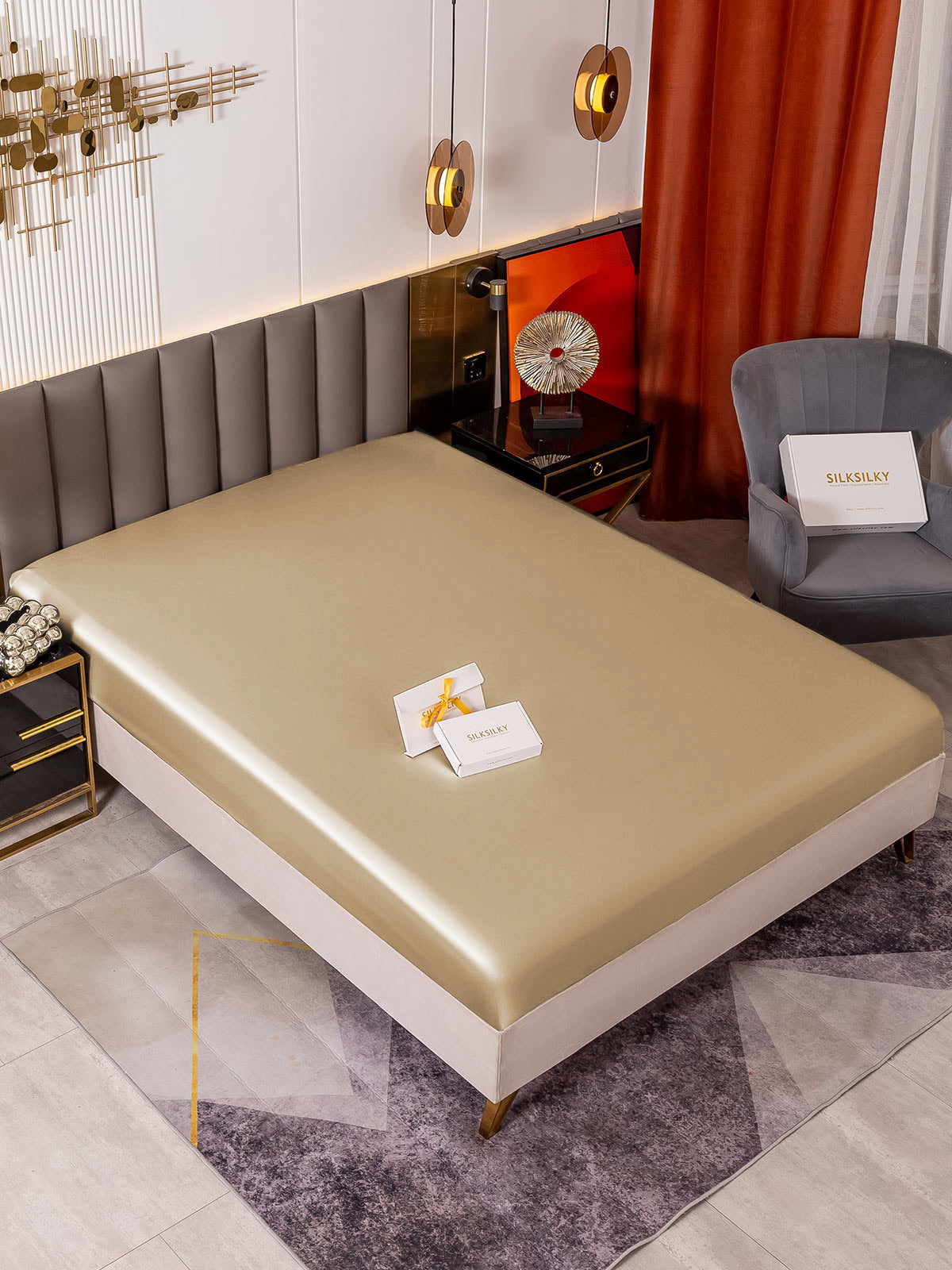 19 Momme lenzuolo con angoli di seta senza cucitura(Federa non inclusa)