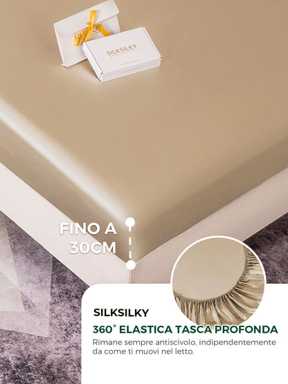 19 Momme lenzuolo con angoli di seta senza cucitura(Federa non inclusa)