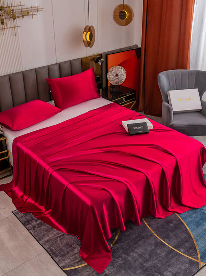 Set in seta da 3 pezzi 19Momme: lenzuolo sopra + 2 federe