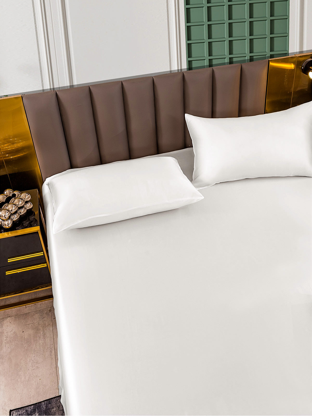 Set in seta da 3 pezzi 25Momme: lenzuolo con angoli + 2 federe