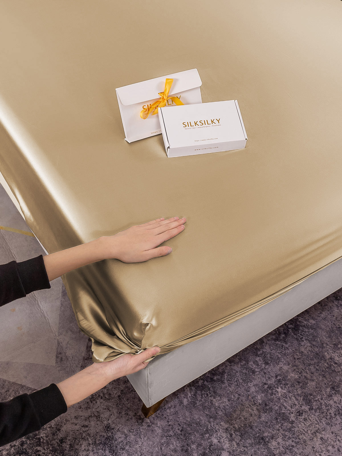 19 Momme lenzuolo con angoli di seta senza cucitura(Federa non inclusa)