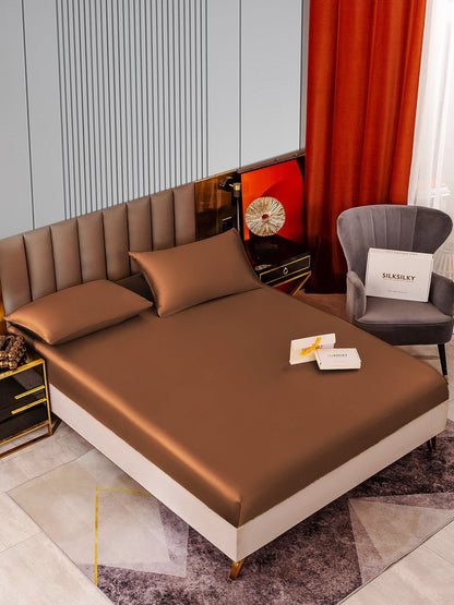 Set in seta da 3 pezzi 22Momme: lenzuolo con angoli + 2 federe