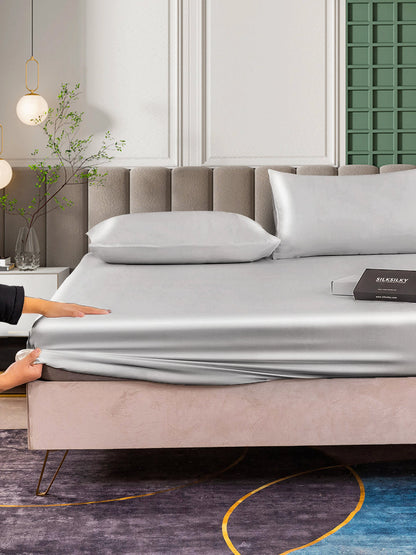 Set in seta da 3 pezzi 25Momme: lenzuolo con angoli + 2 federe