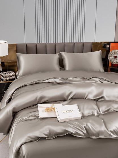 Set di seta 22Momme da 4 pezzi: copripiumino + lenzuolo + 2 federe