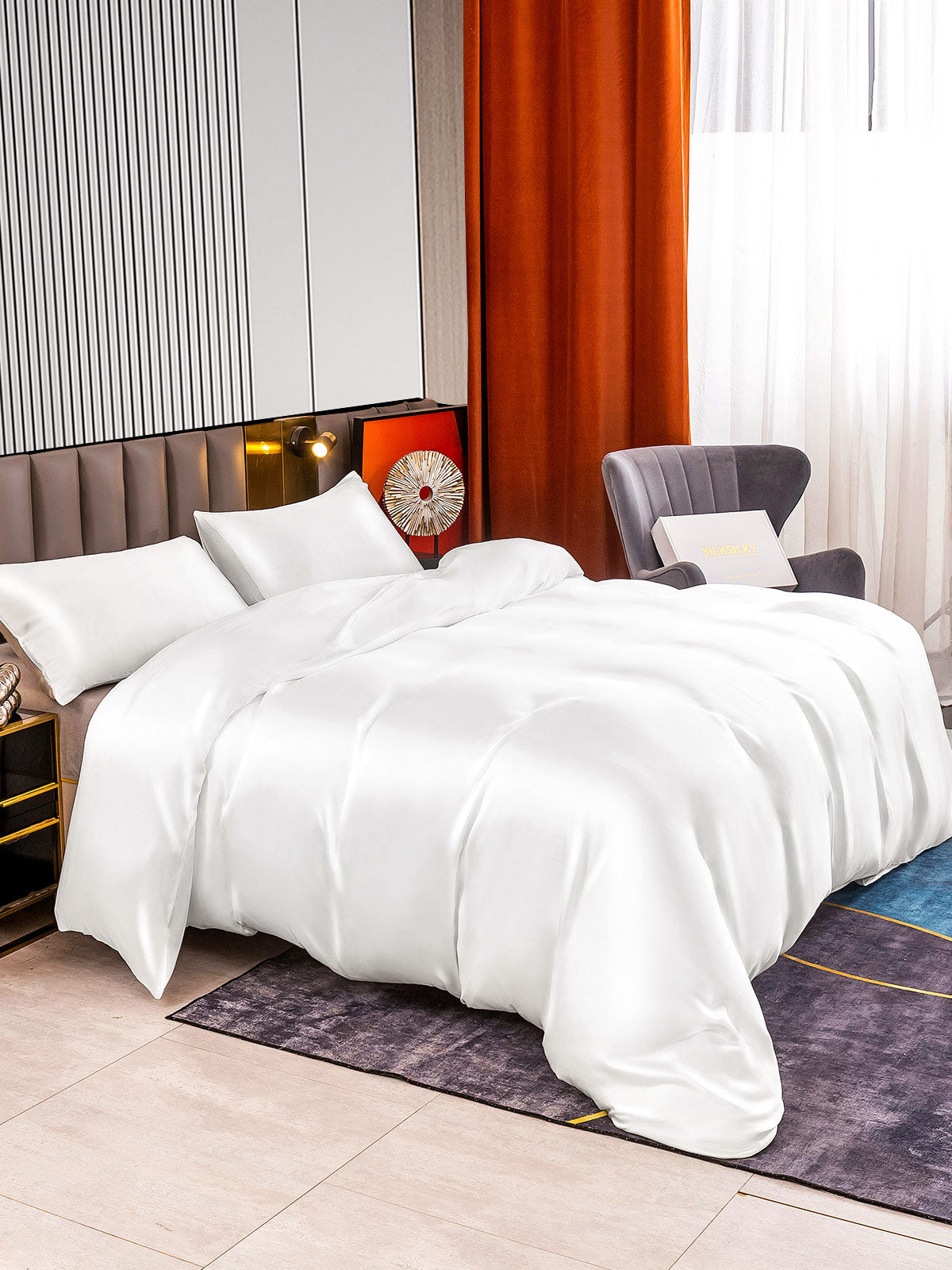 Set in seta da 3 pezzi 22Momme: copripiumino + 2 federe