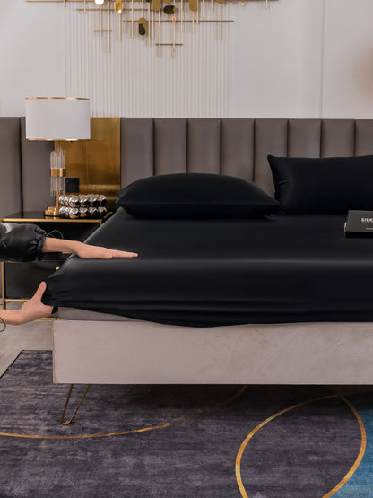 Set da 3 pezzi in seta 19Momme: lenzuolo con angoli + 2 federe