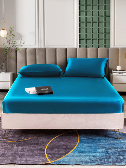 Set in seta da 3 pezzi 25Momme: lenzuolo con angoli + 2 federe