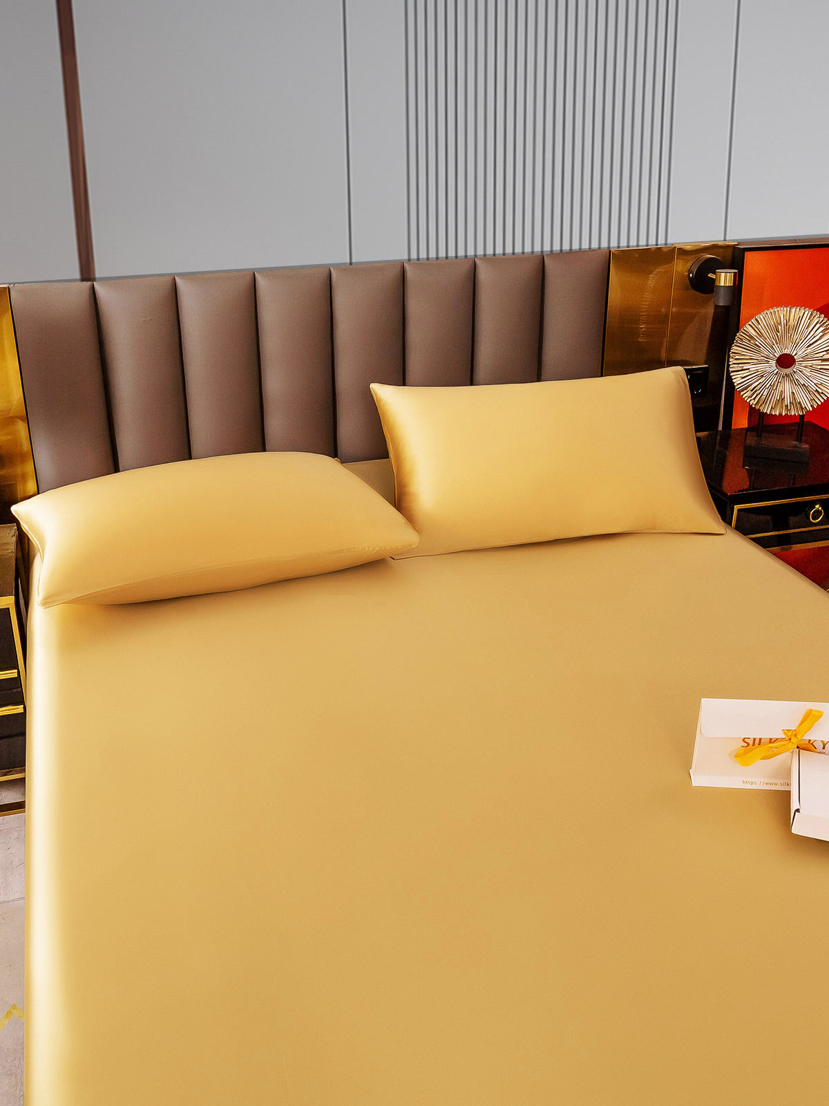 Set in seta da 3 pezzi 22Momme: lenzuolo con angoli + 2 federe