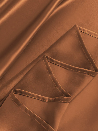 Set da 4 pezzi in seta 22Momme: lenzuolo sopra + lenzuolo con angoli + 2 federe