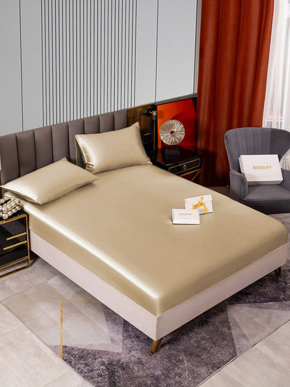 Set in seta da 3 pezzi 22Momme: lenzuolo con angoli + 2 federe