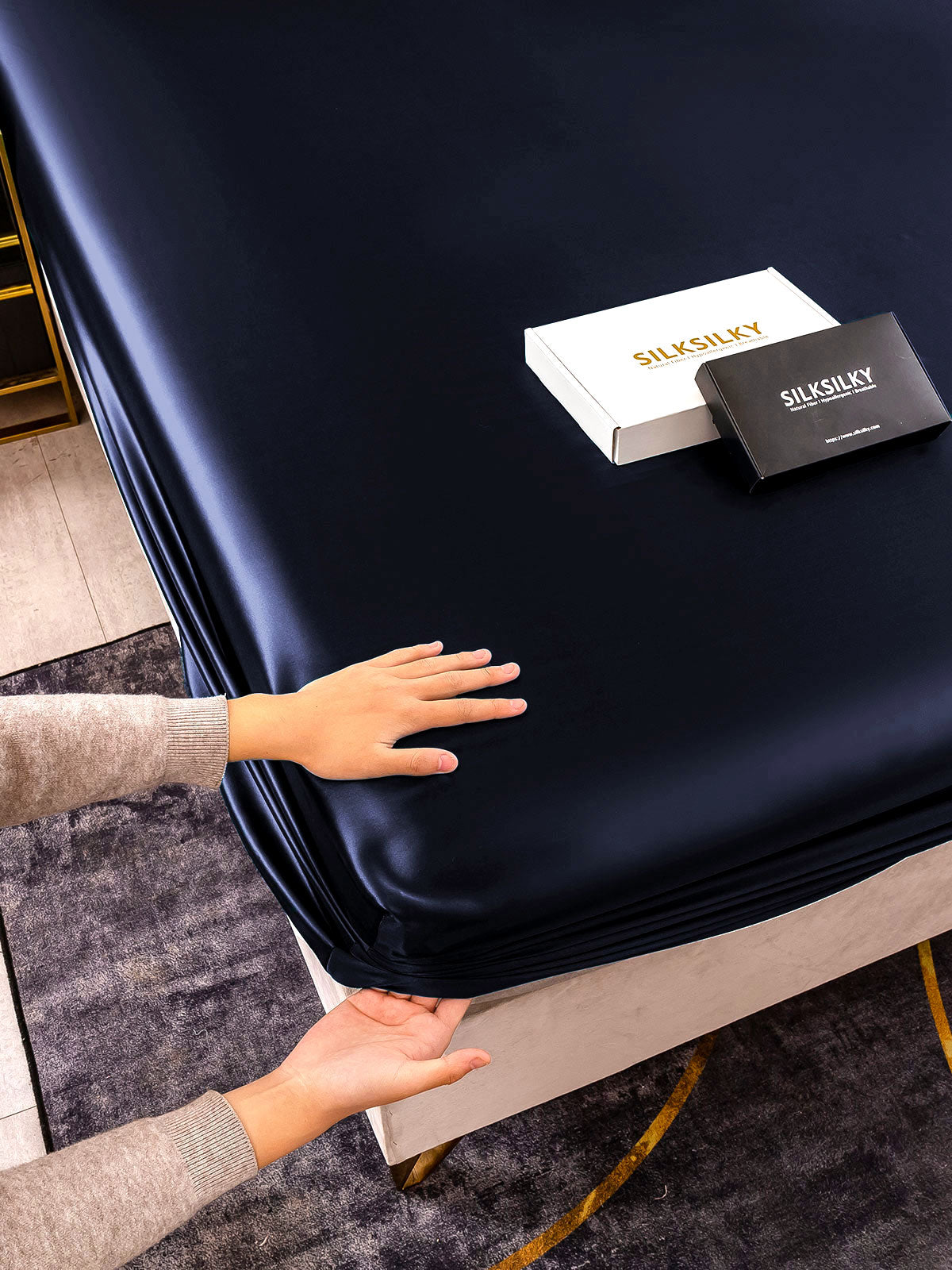 25 Momme lenzuolo con angoli di seta senza cucitura lusso