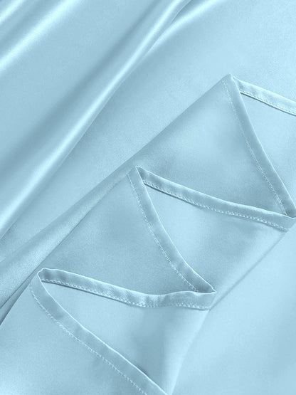 Set di seta 19Momme da 4 pezzi: lenzuolo sopra + lenzuolo con angoli + 2 federe