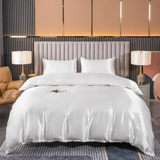 Set 3 Pezzi – Copripiumino in Raso, morbido e delicato, per notti dal tocco di lusso