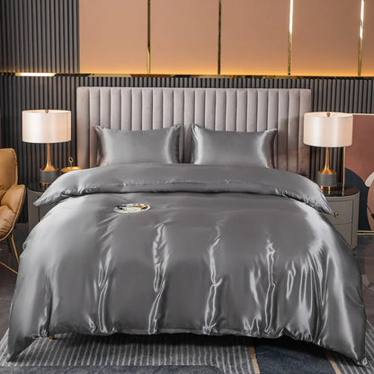 Set 3 Pezzi – Copripiumino in Raso, morbido e delicato, per notti dal tocco di lusso