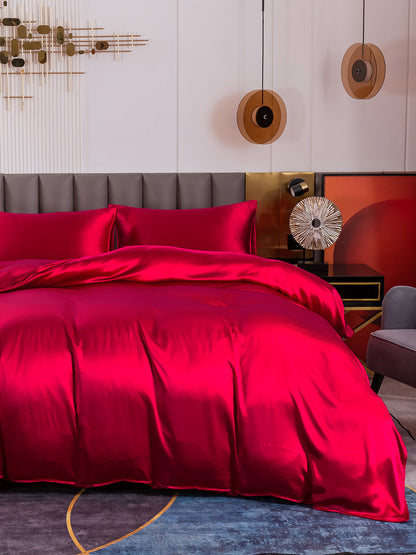 Set di seta 19Momme da 4 pezzi: copripiumino + lenzuolo con angoli + 2 federe