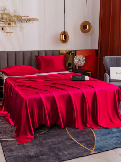 Set in seta da 3 pezzi 19Momme: lenzuolo sopra + 2 federe