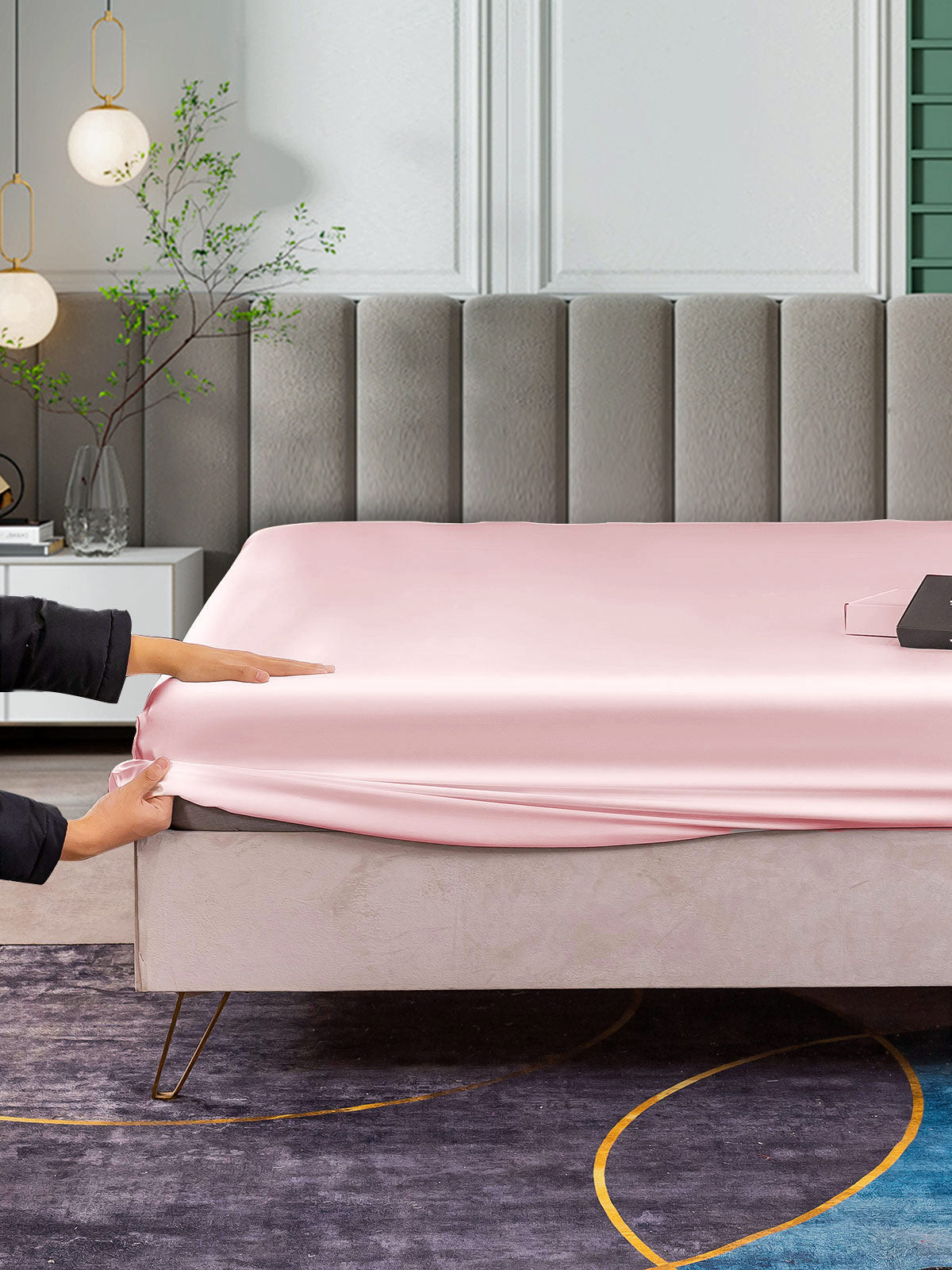 25 Momme lenzuolo con angoli di seta senza cucitura lusso