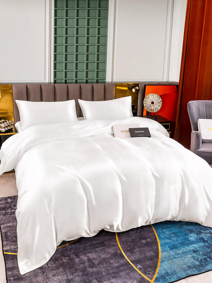 Set in seta da 4 pezzi 25Momme: copripiumino + lenzuolo con angoli + 2 federe