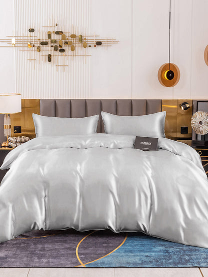 Set di seta 19Momme da 4 pezzi: copripiumino + lenzuolo + 2 federe