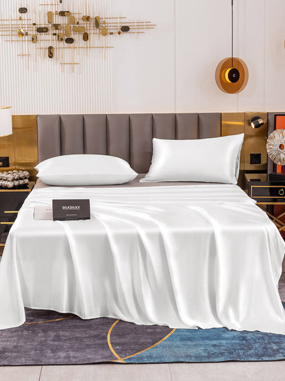 Set in seta da 3 pezzi 19Momme: lenzuolo sopra + 2 federe