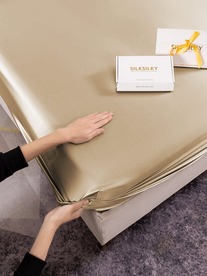 Set in seta da 3 pezzi 22Momme: lenzuolo con angoli + 2 federe