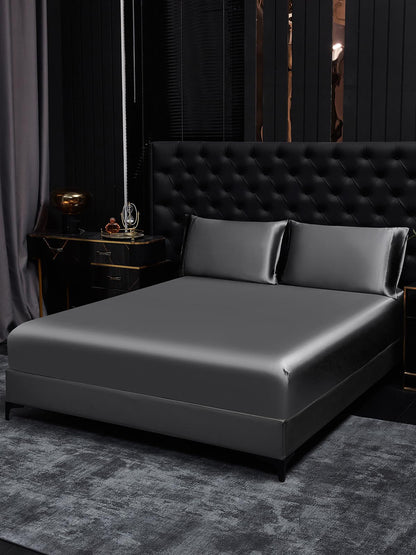 Set da 3 pezzi in seta 19Momme: lenzuolo con angoli + 2 federe