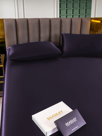 Set in seta da 3 pezzi 25Momme: lenzuolo con angoli + 2 federe