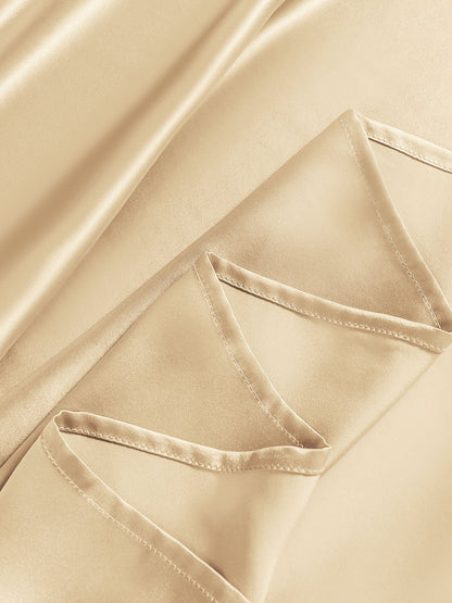 Set da 4 pezzi in seta 22Momme: lenzuolo sopra + lenzuolo con angoli + 2 federe