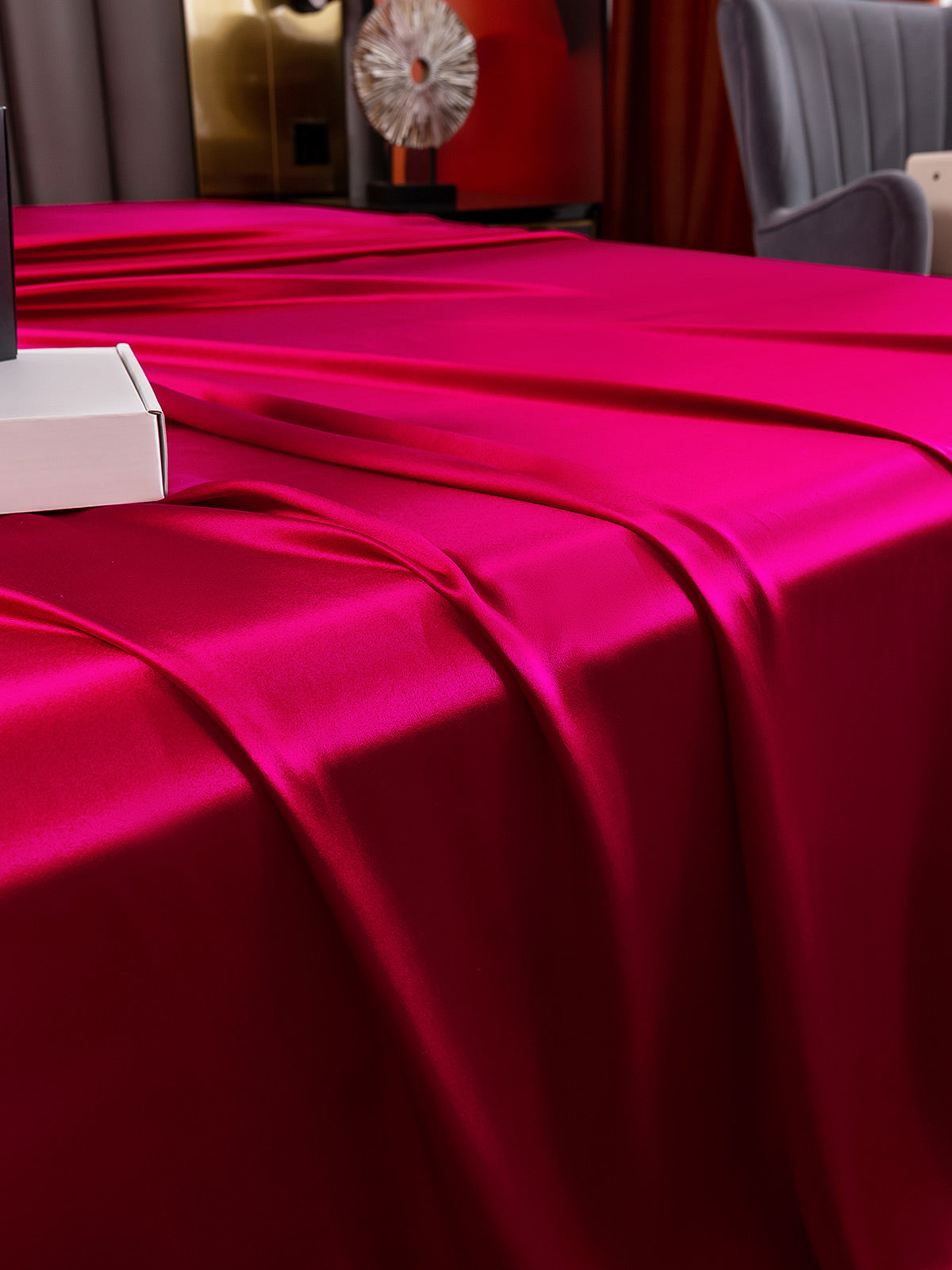 Set di seta 19Momme da 4 pezzi: lenzuolo sopra + lenzuolo con angoli + 2 federe