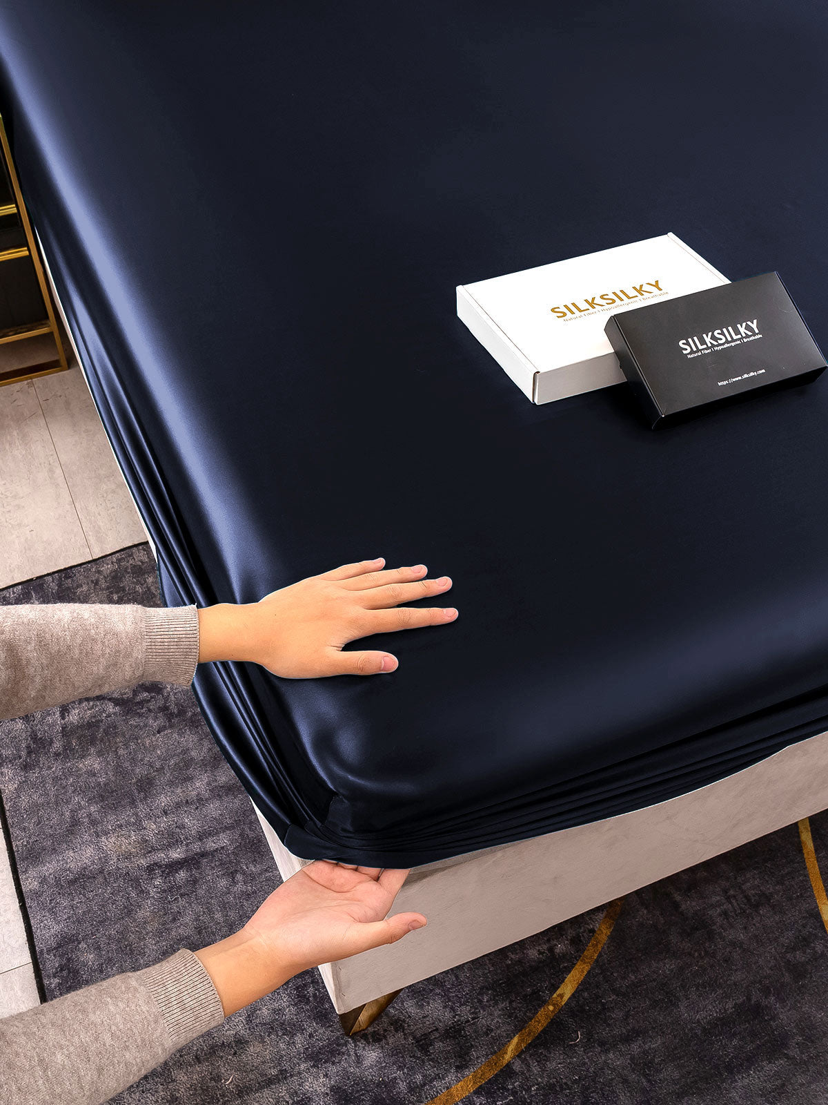 19 Momme lenzuolo con angoli di seta senza cucitura